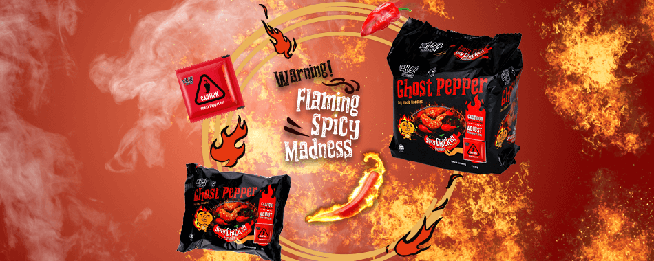 New! Daebak Ghost Pepper black noodles – multipack bag 