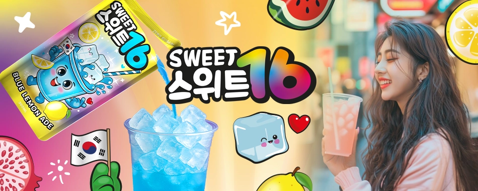 New: Sweet16 Korean Pouch Drinks – Juicy, fruity flavor in every sip