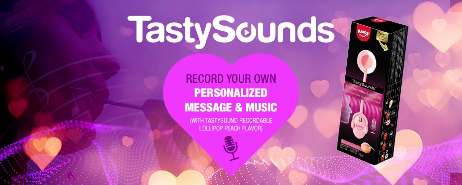 Recordable TastySounds lollipop for Valentine’s Day