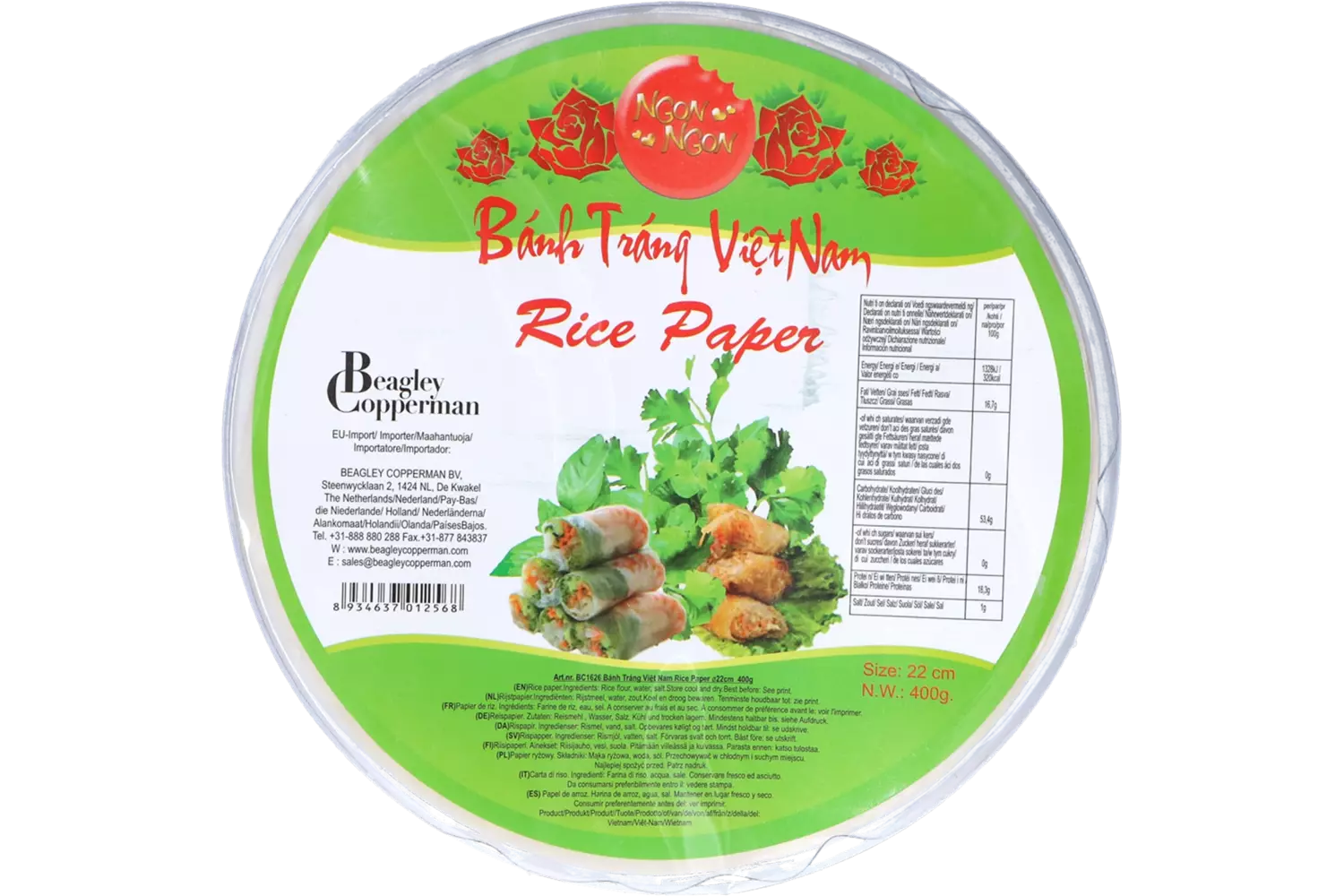 Ngon Ngon - Rice Paper 22cm 400g