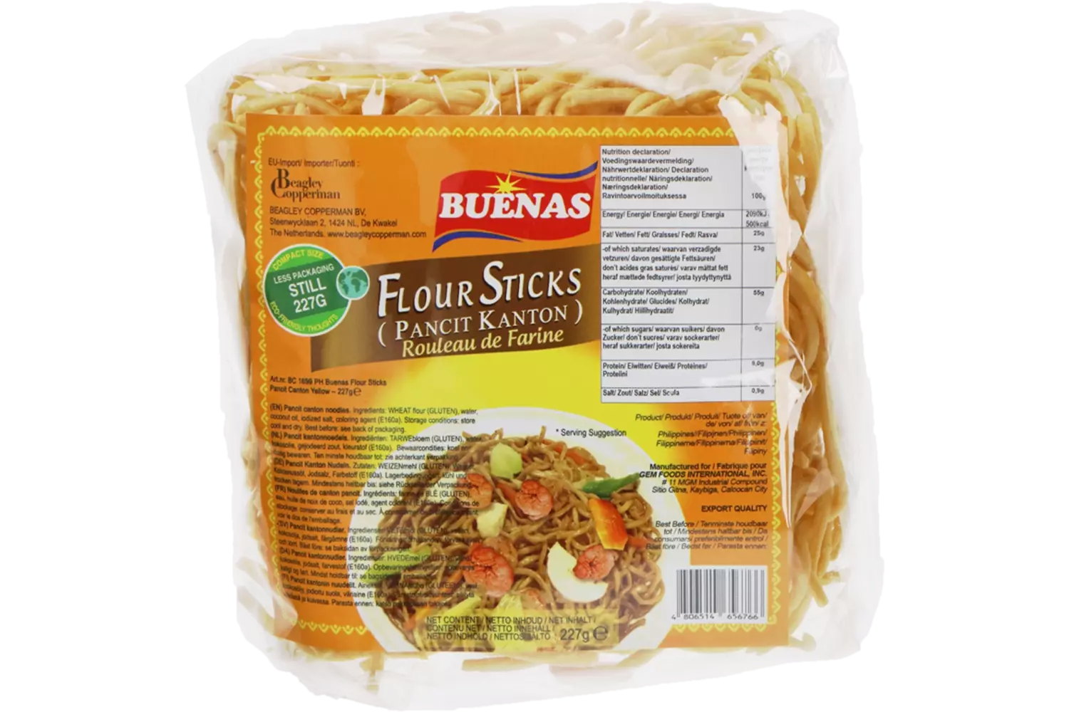 Buenas - Flour Sticks Pancit Canton Yellow 227g