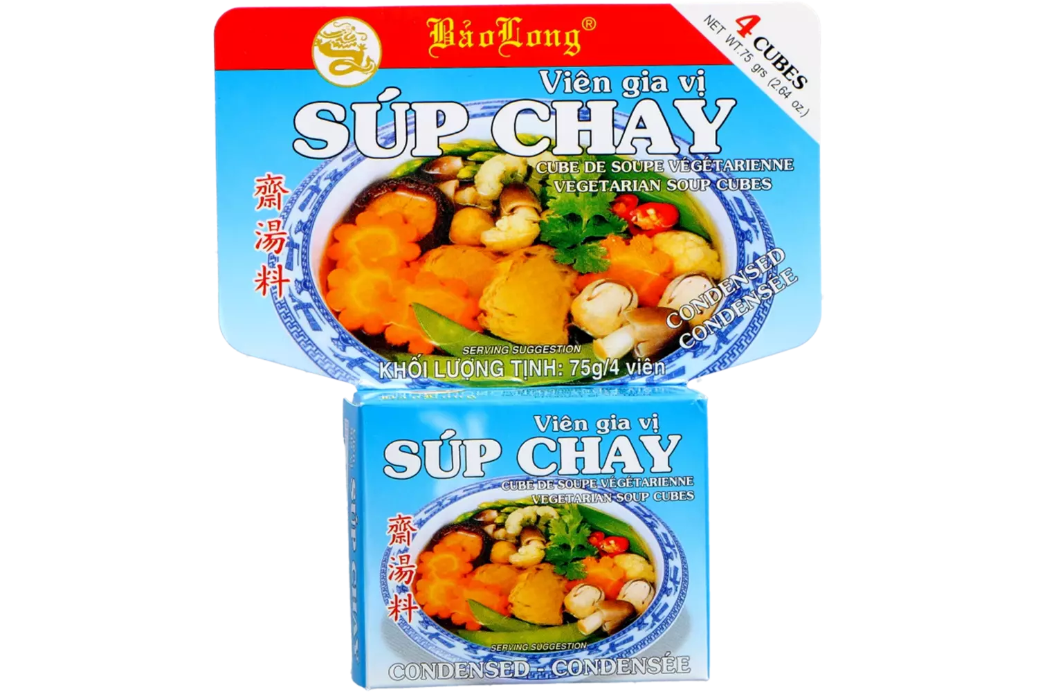 Bao Long - Sup Chay Vegetarian Soup Seasoning Cubes 12x75g