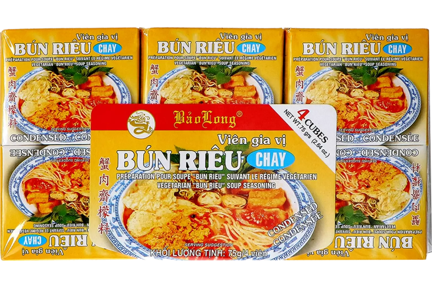 Bao Long - Vegetarian Bun Rieu Soup Seasoning 12x75g