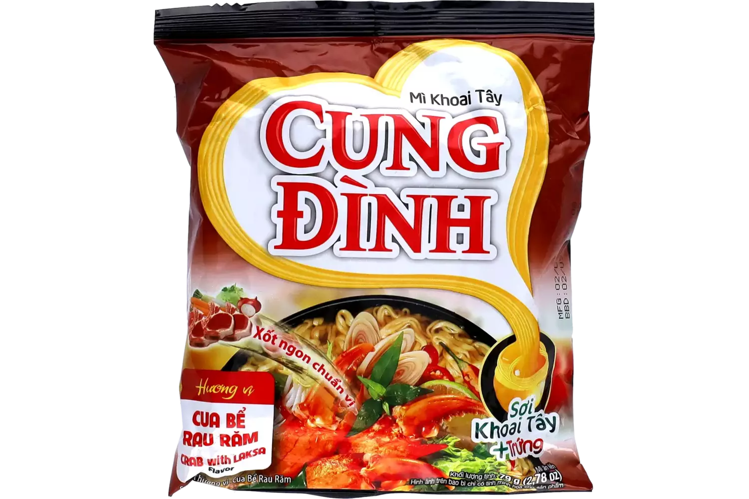 Cung Dình - Instant Noodles Crab Laksa Cup 79g