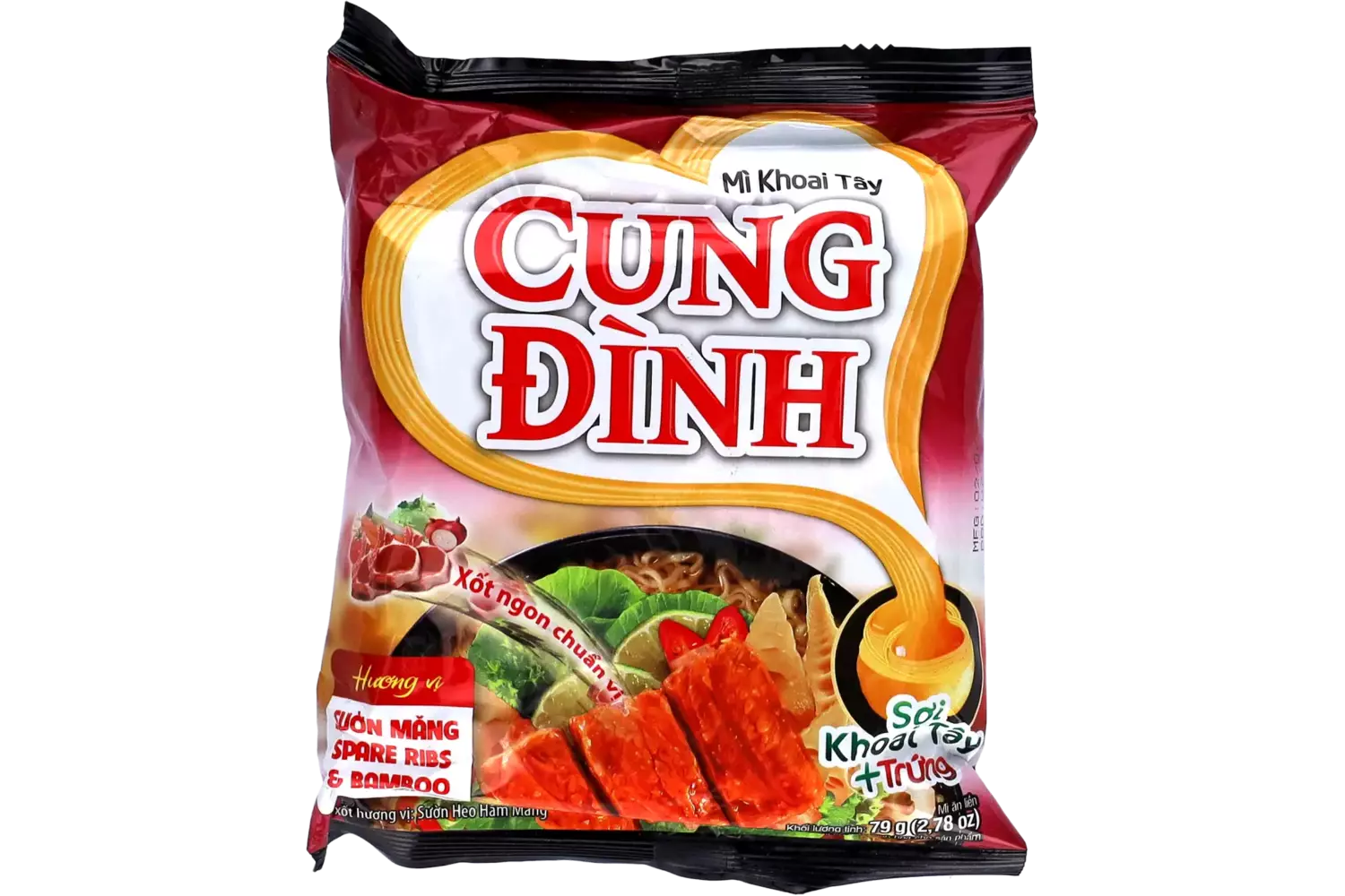 Cung Dình - Instant Noodles Sparerib Bamboo Shoots Cup 79g