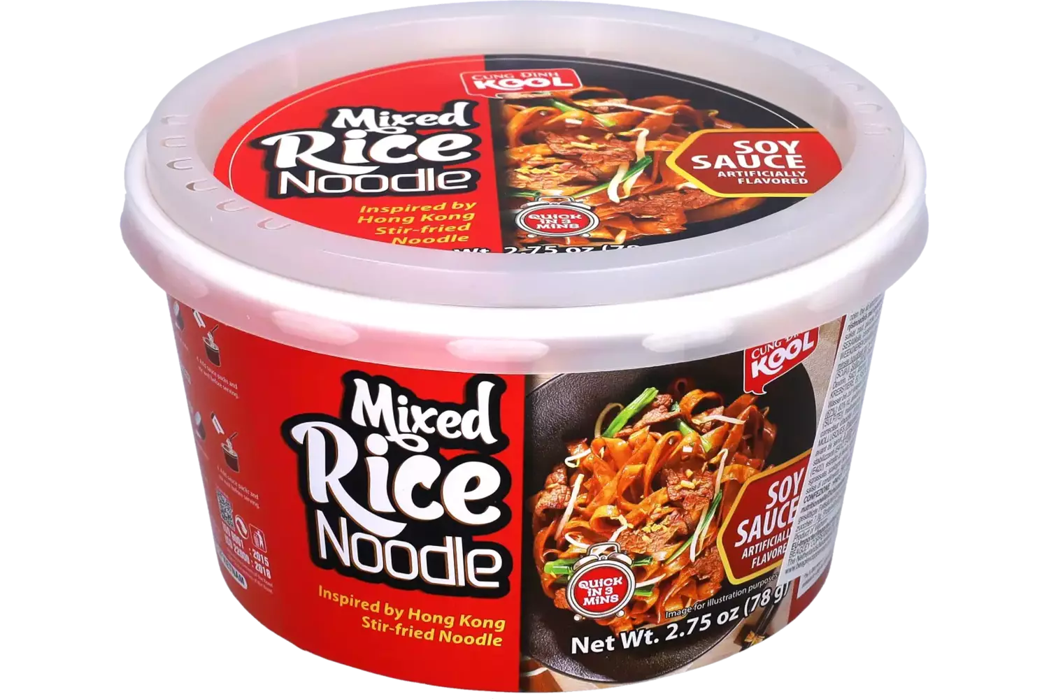 Cung Dình - Kool Brand Rice Noodles Soy Sauce Bowl 78g