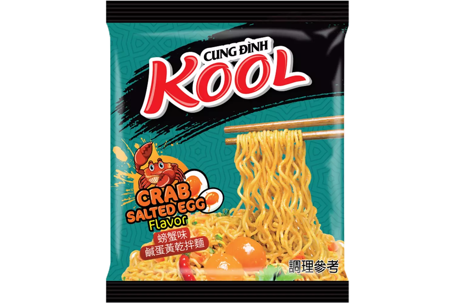 Cung Dình - Kool Brand Noodles Crab Salted Egg Bag 92g