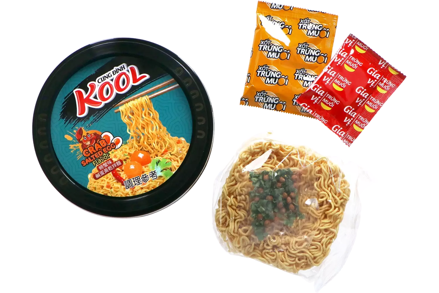 Cung Dình - Kool Brand Noodles Crab Salted Egg Bowl 92g