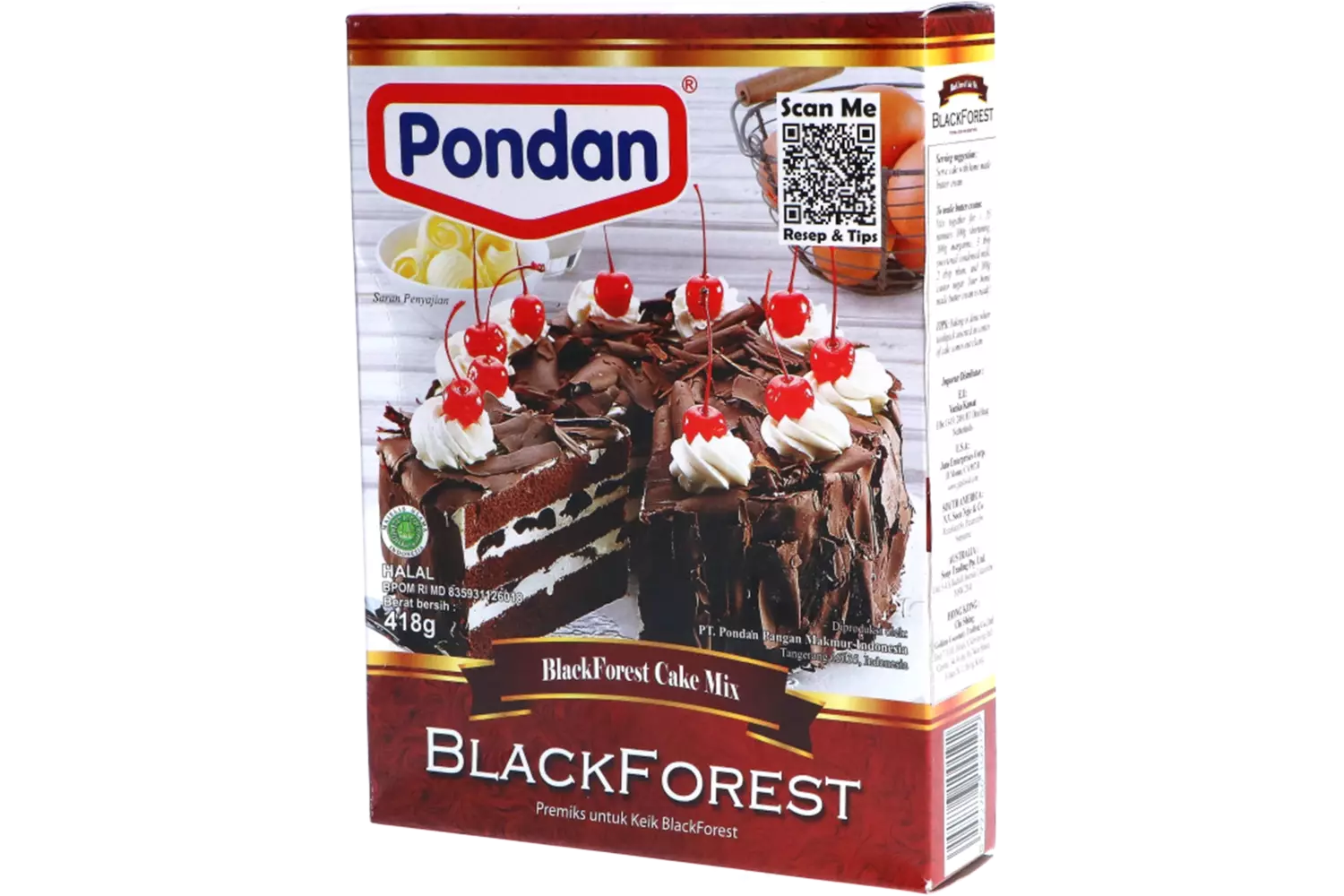 Pondan - Black Forest Cake Mix 418g
