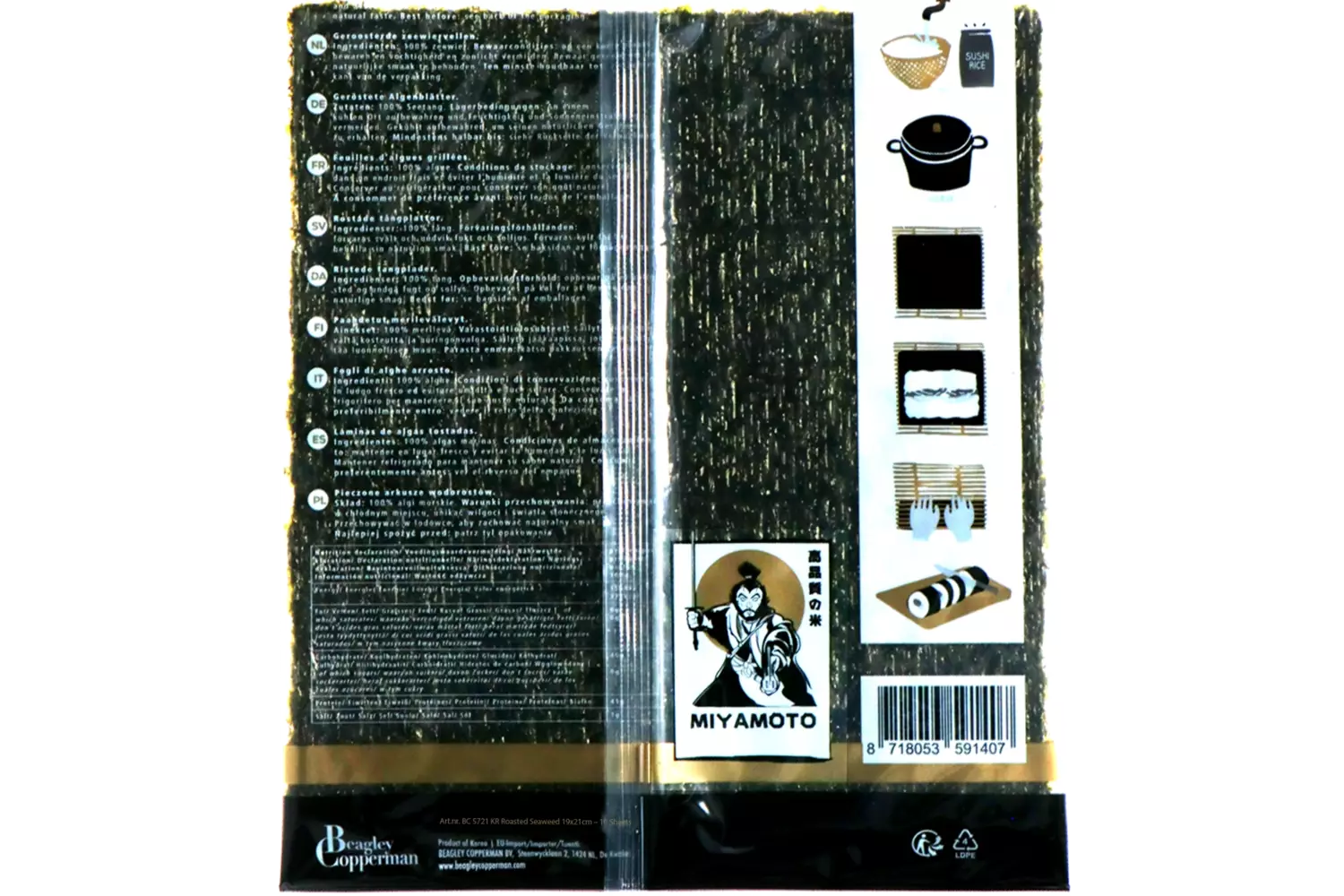 Miyamoto - Roasted Seaweed 10 sheets 25g