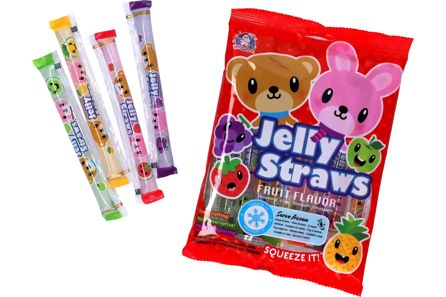 ABC - Bear and Bunny Jelly Straw Mix Bag 300g