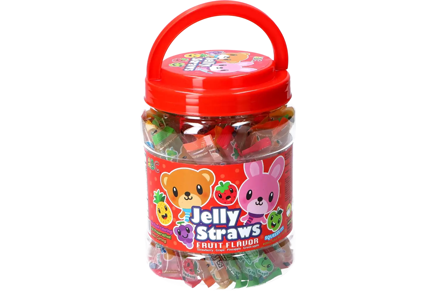 ABC - Bear and Bunny Jelly Straw Mix Jar 800g