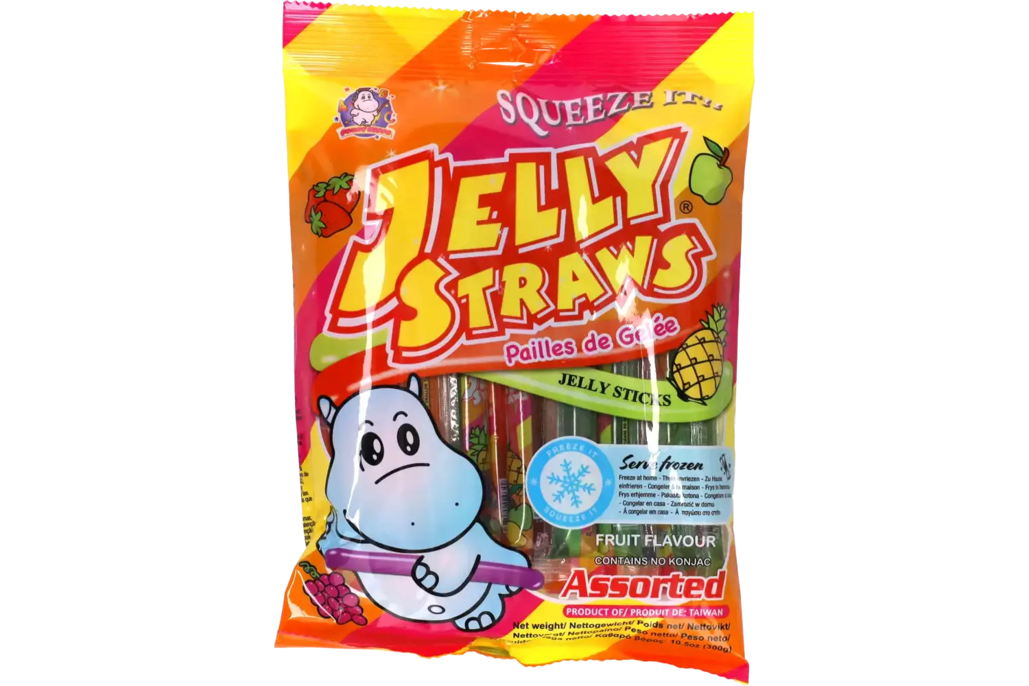 ABC - Hippo Jelly Straws Assorted Bag 300g