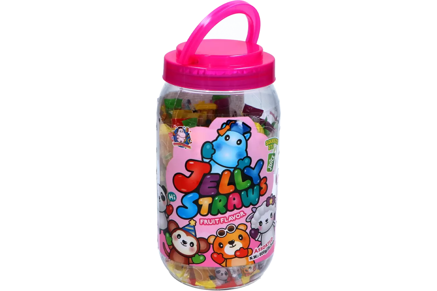 ABC - Animal Friends Jelly Straw Mix Jar 800g