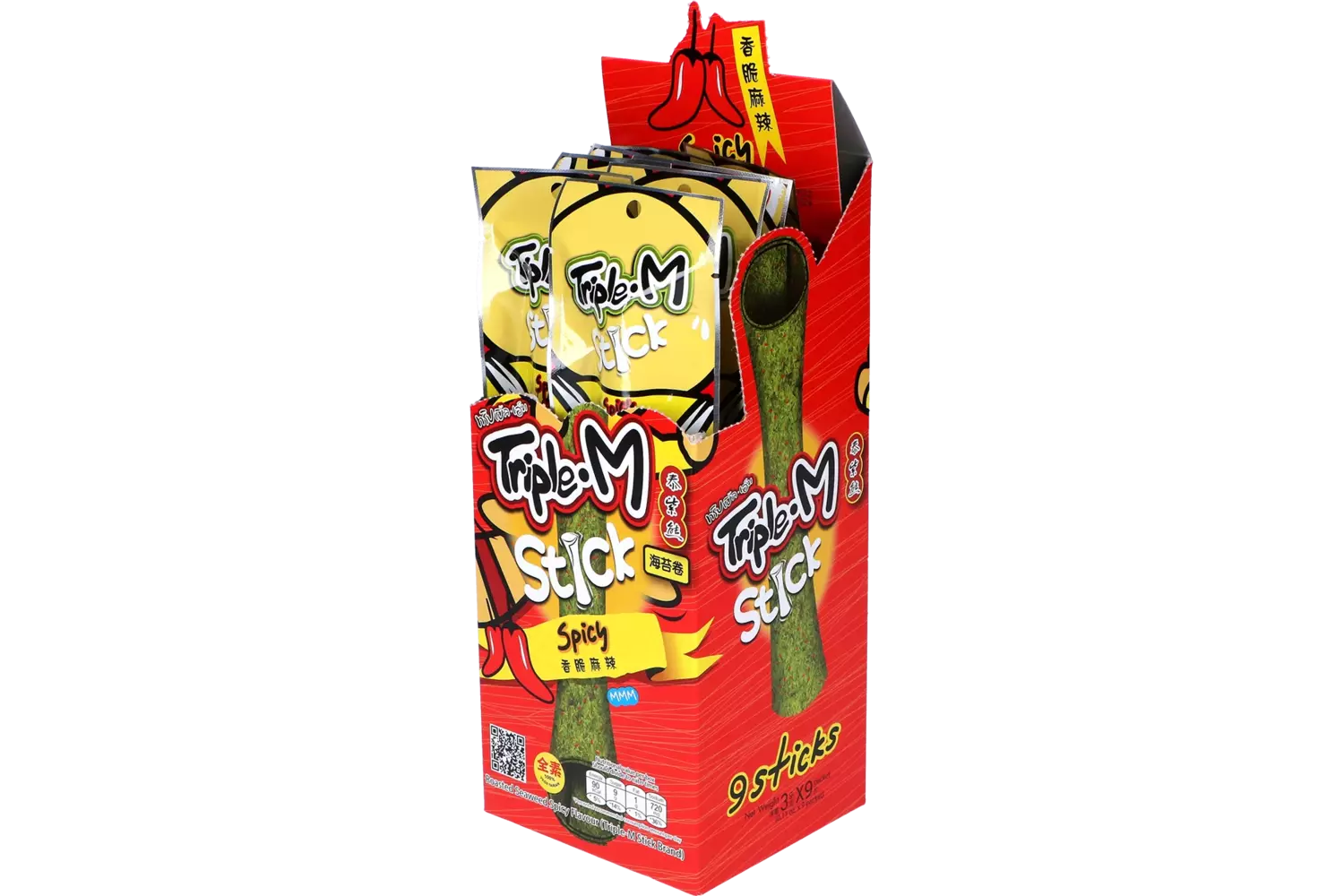 Triple-M - Roasted Seaweed Roll Stick Spicy 9x3g