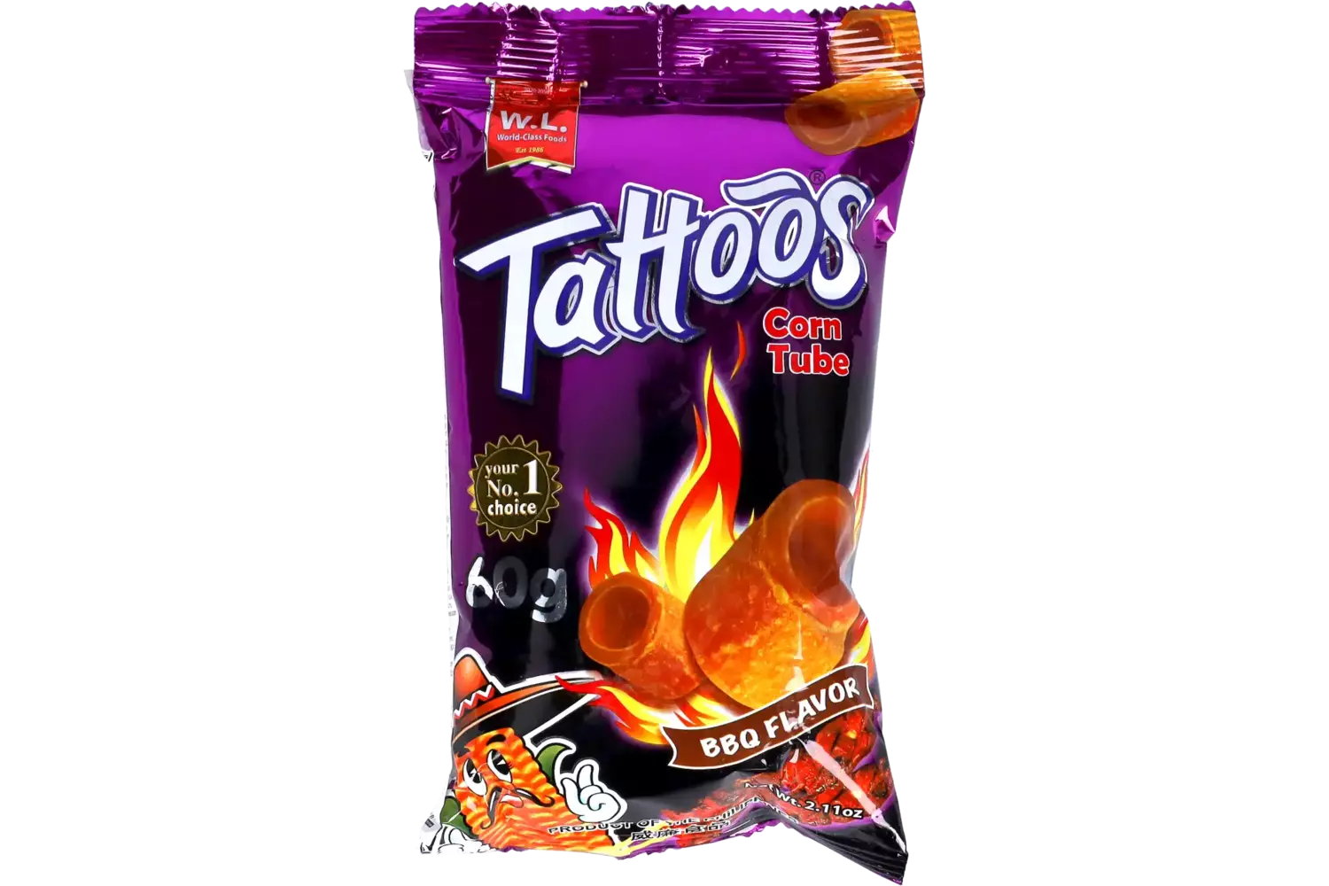 W.L. - Tattoos Corn Tube BBQ 60g