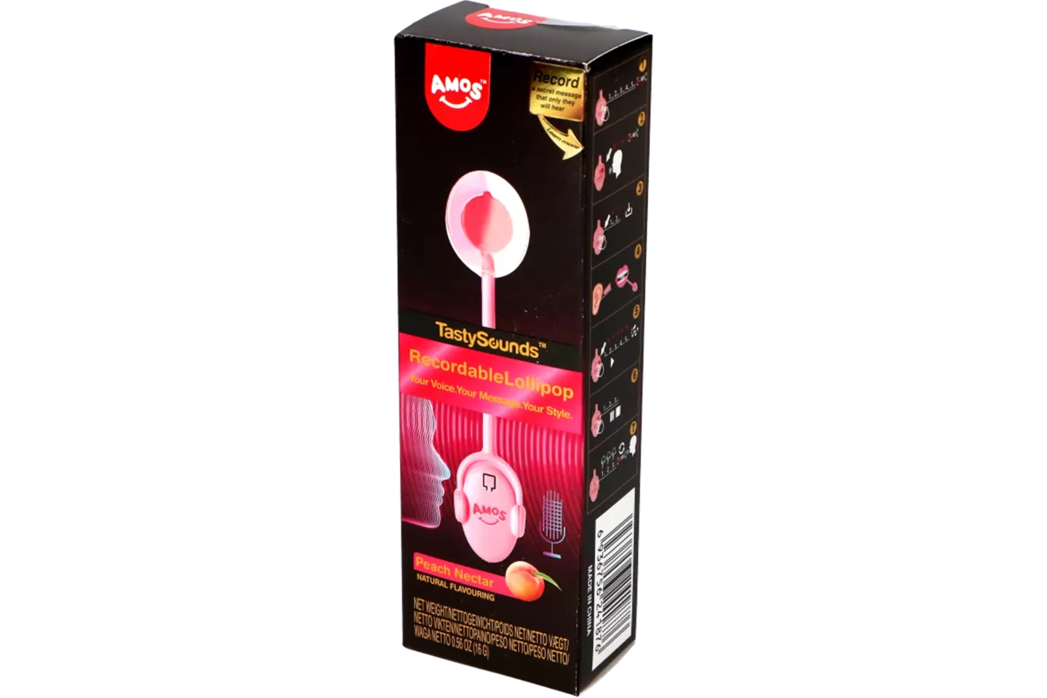 Tasty Sounds - Music Lollipop Peach Recordable 12x16g