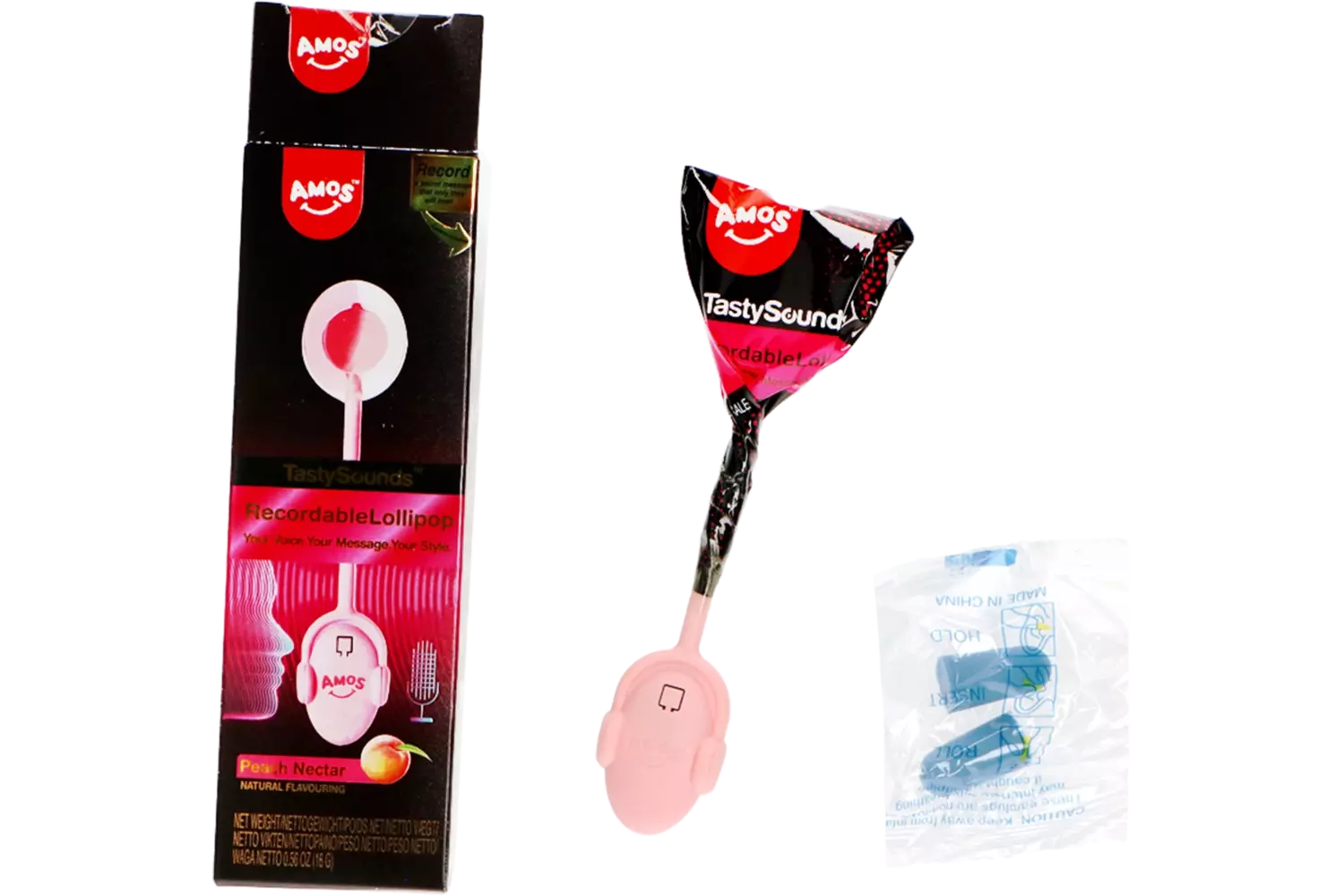 Tasty Sounds - Music Lollipop Peach Recordable 12x16g