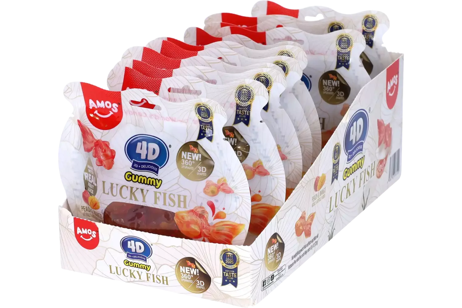 Amos - 4D Gummy Lucky Fish Peach Mango 60g