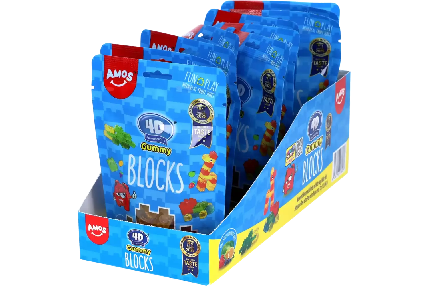 Amos - 4D Gummy Blocks Mixed Fruits 72g
