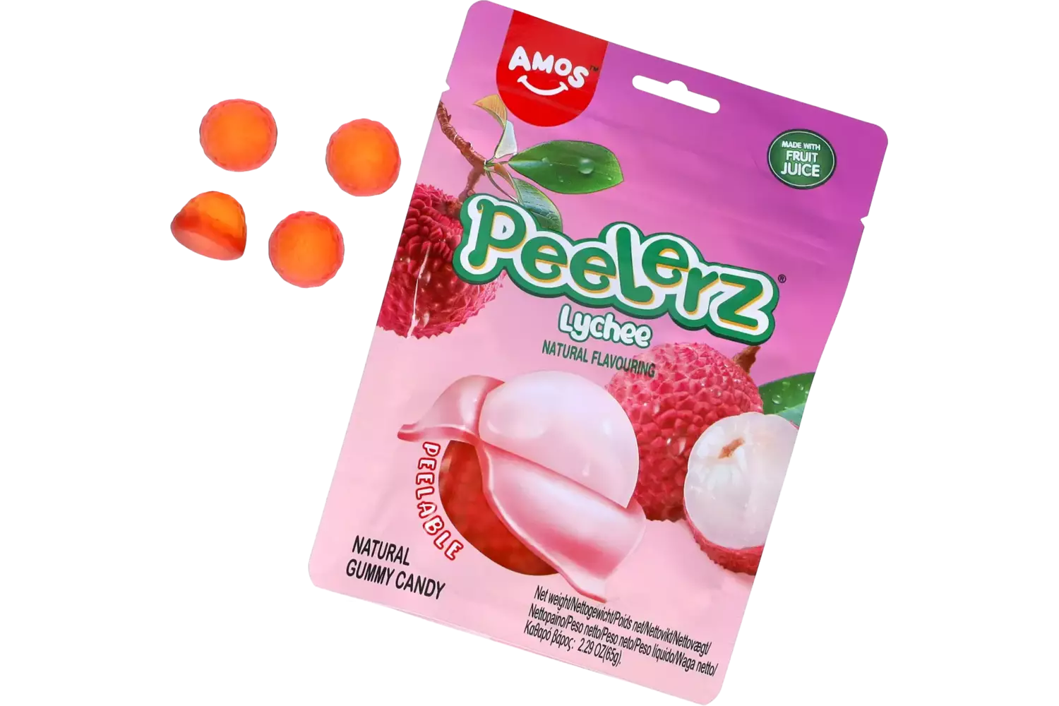 Amos - Peelerz Gummy Lychee 65g