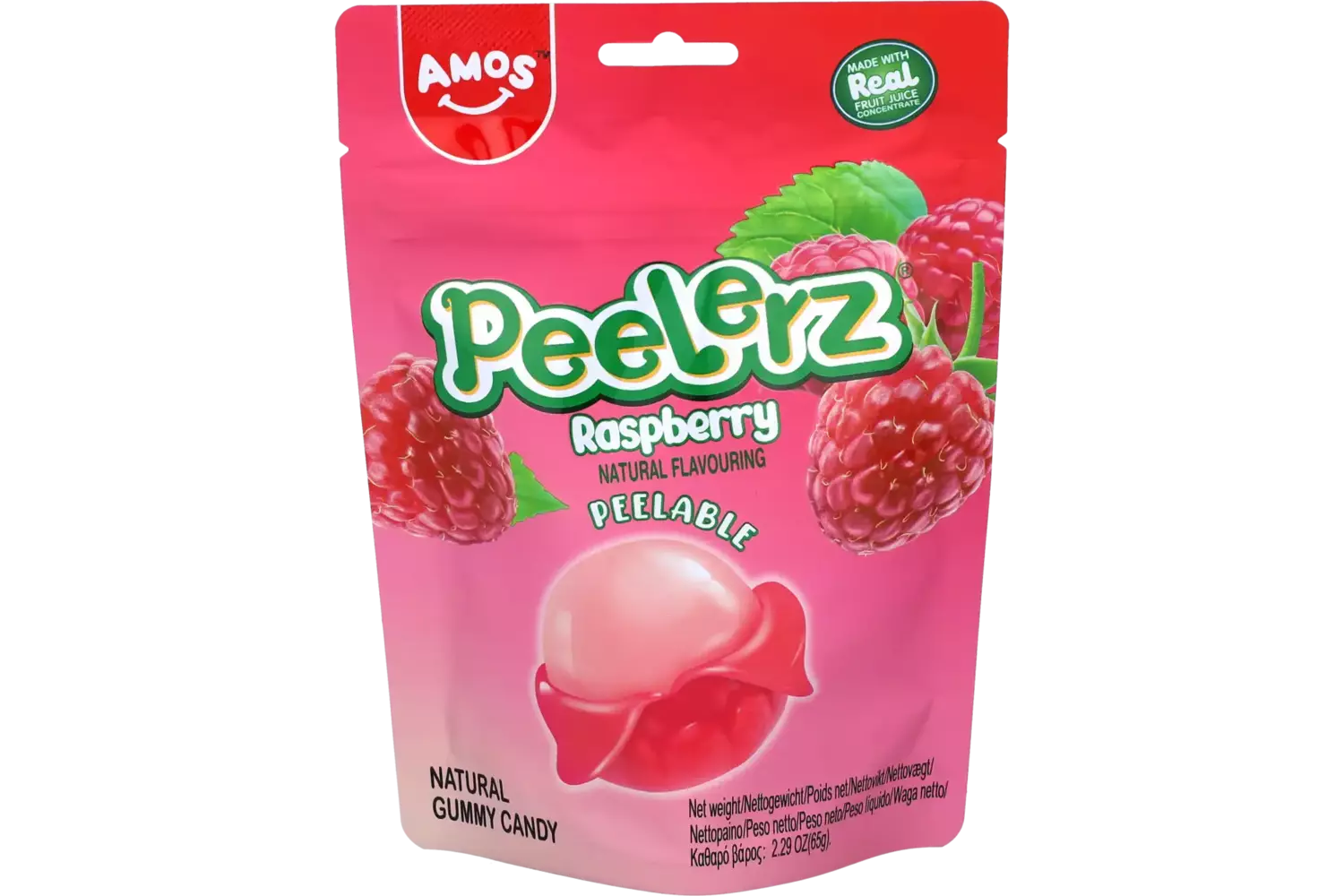 Amos - Peelerz Gummy Raspberry 65g