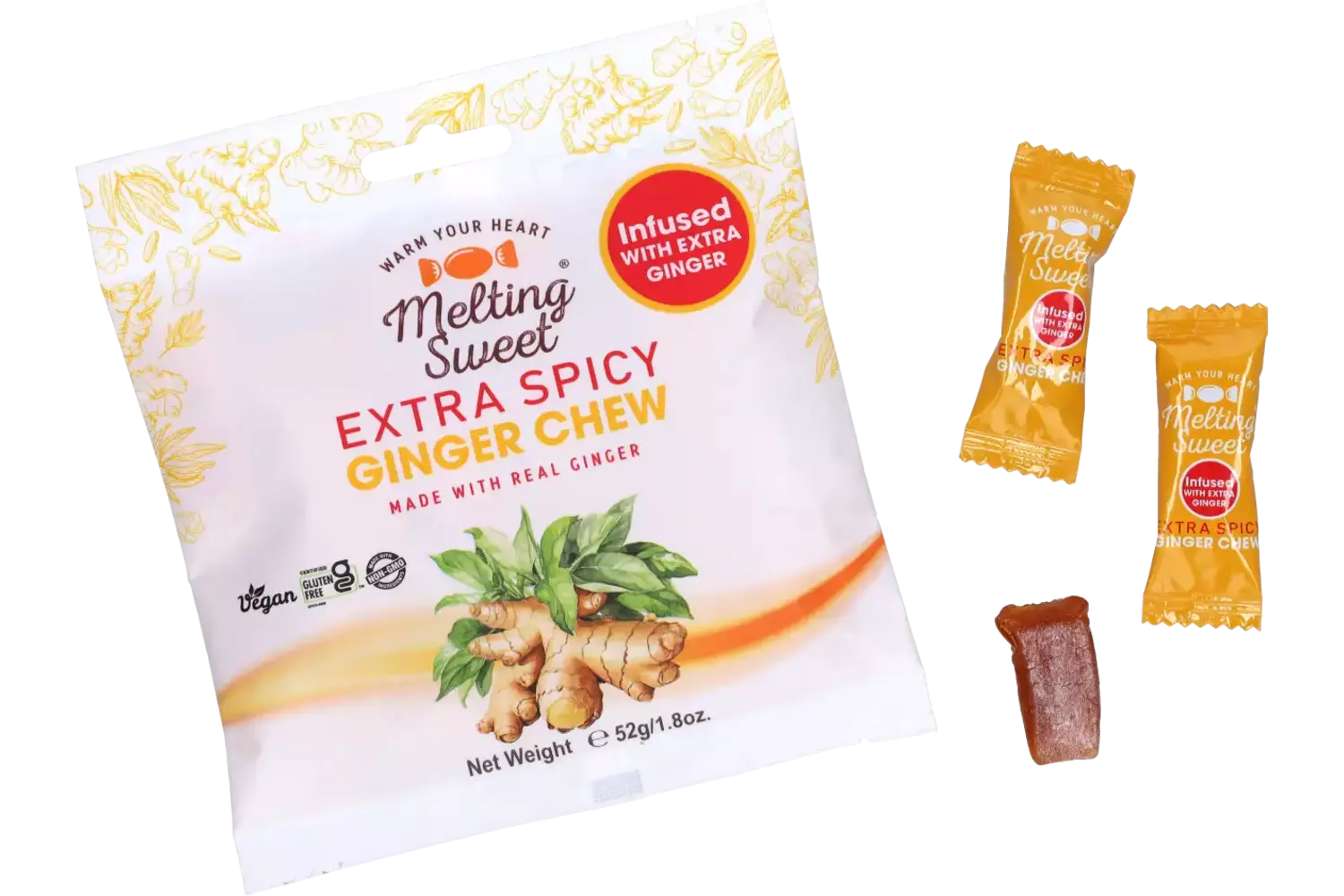 Melting Sweet - Ginger Chew Extra Spicy - 52g