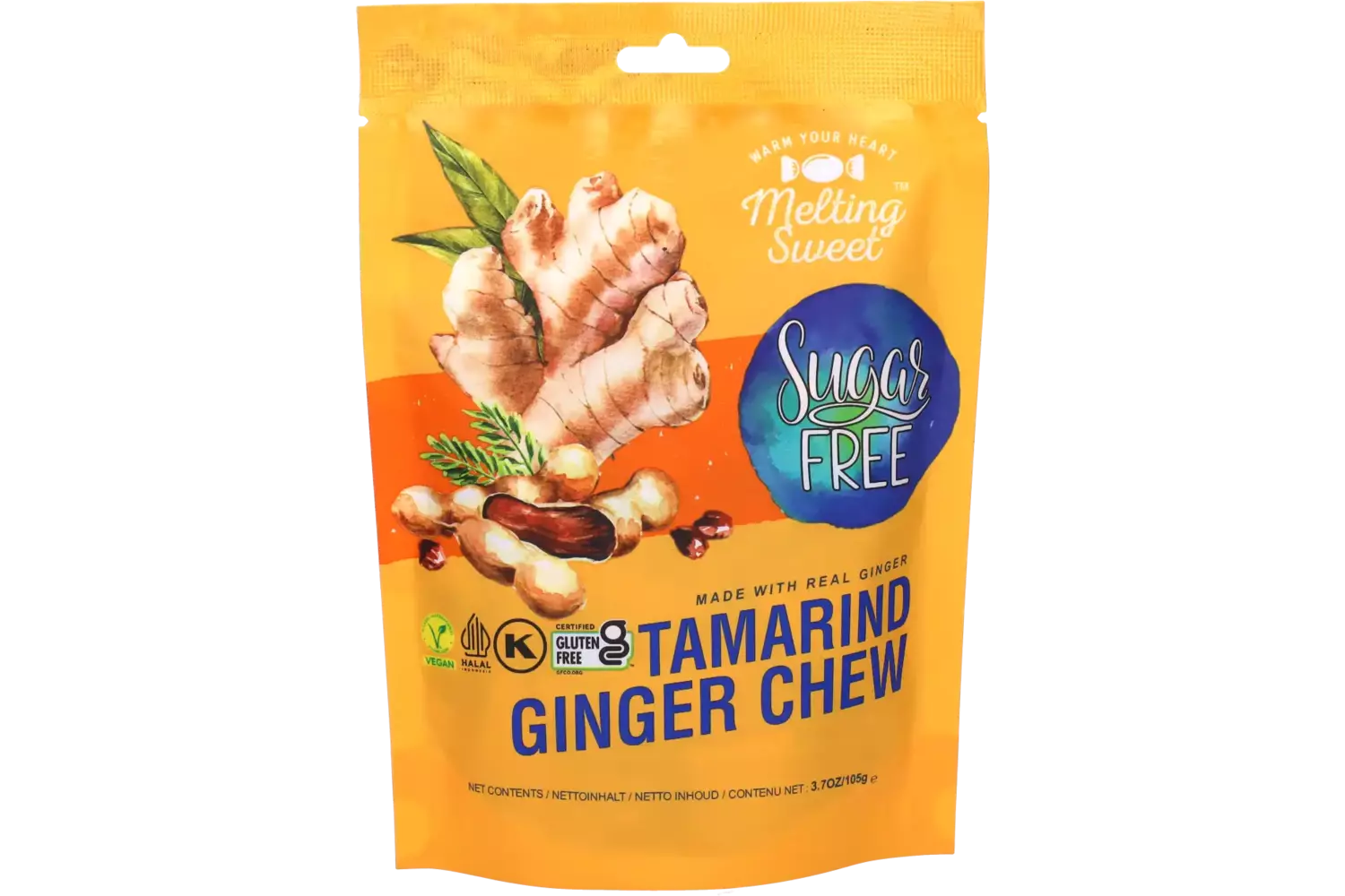 Melting Sweet - Ginger Chew Tamarind (Sugar Free) - 105g