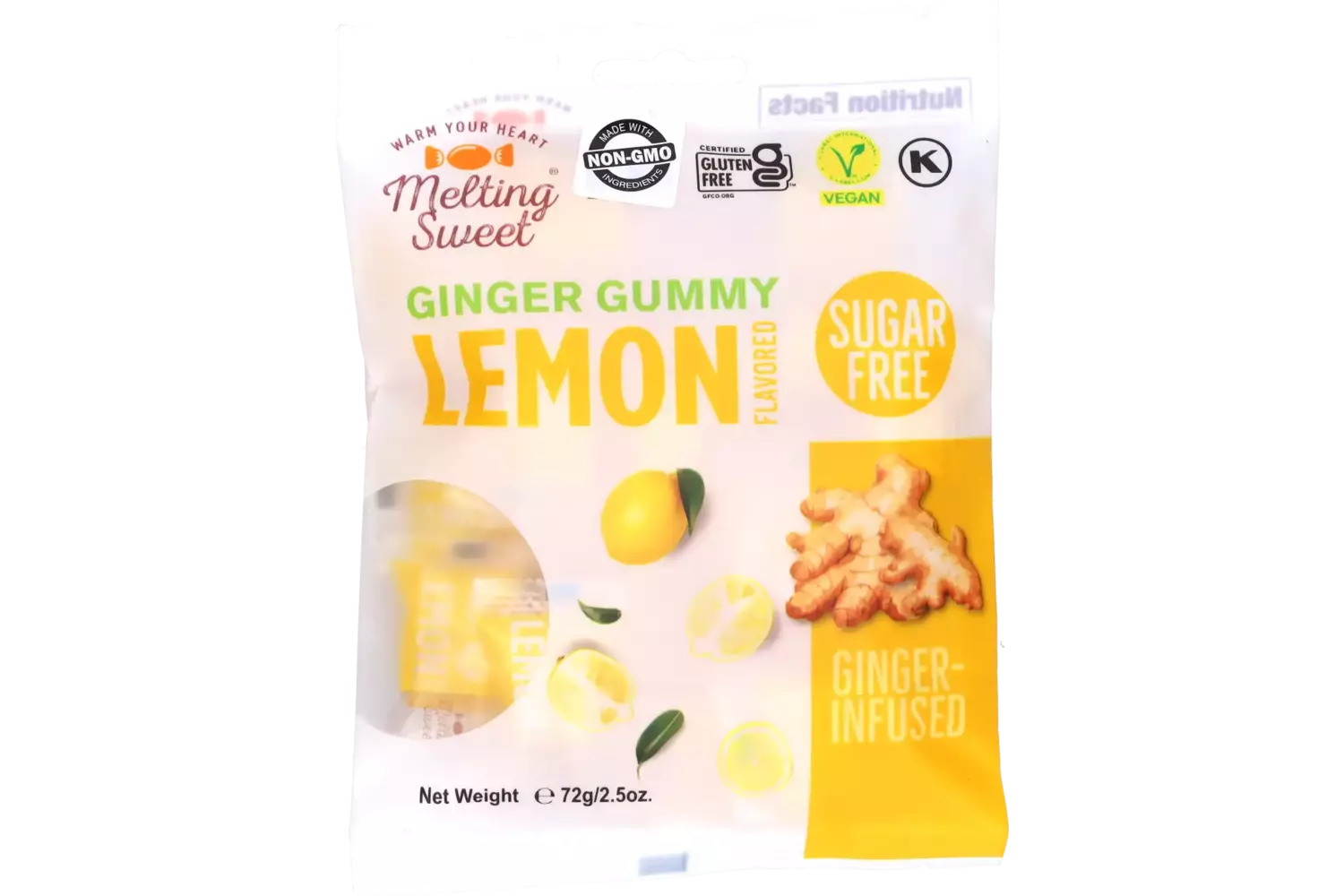 Melting Sweet - Ginger Gummy Lemon (Sugar Free) - 72g