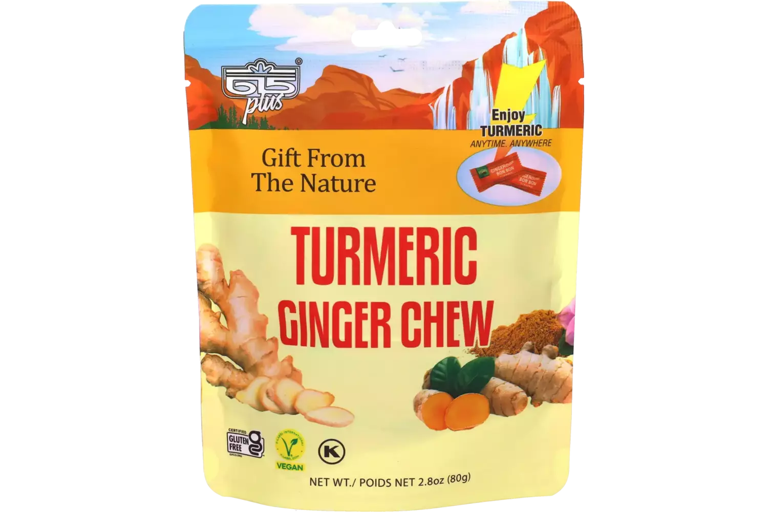 615plus - Ginger Chew Turmeric - 80g
