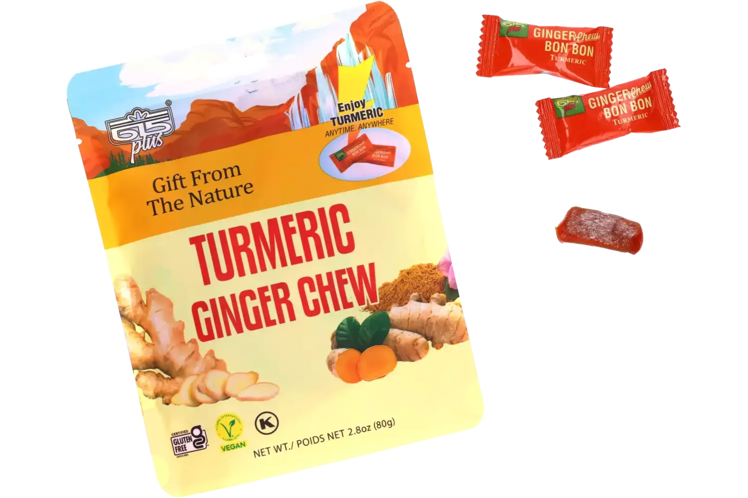 615plus - Ginger Chew Turmeric - 80g