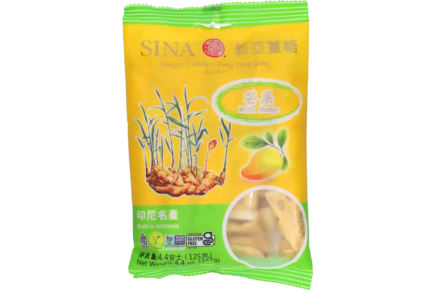 SINA - Ginger Chew Mango - 125g