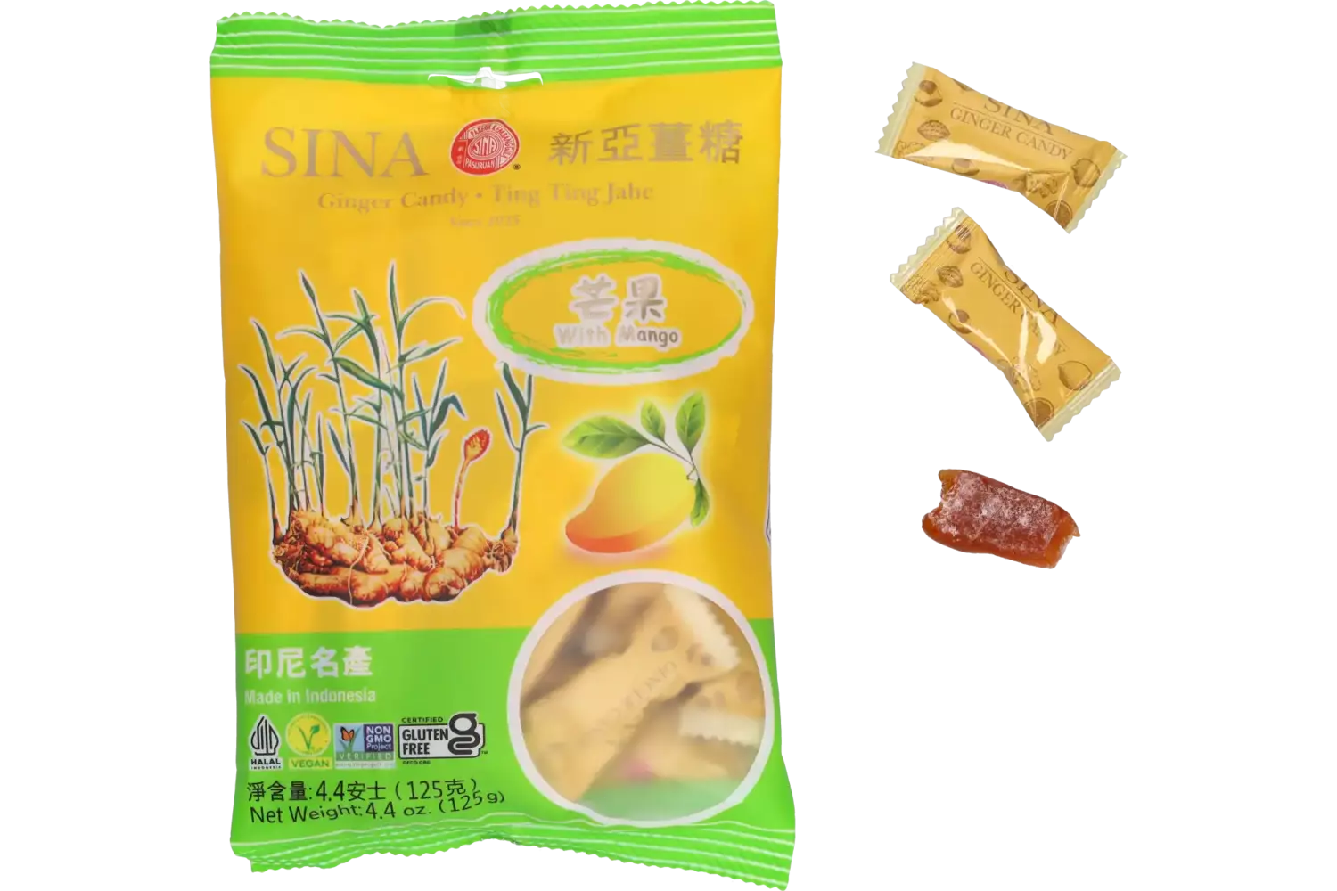 SINA - Ginger Chew Mango - 125g