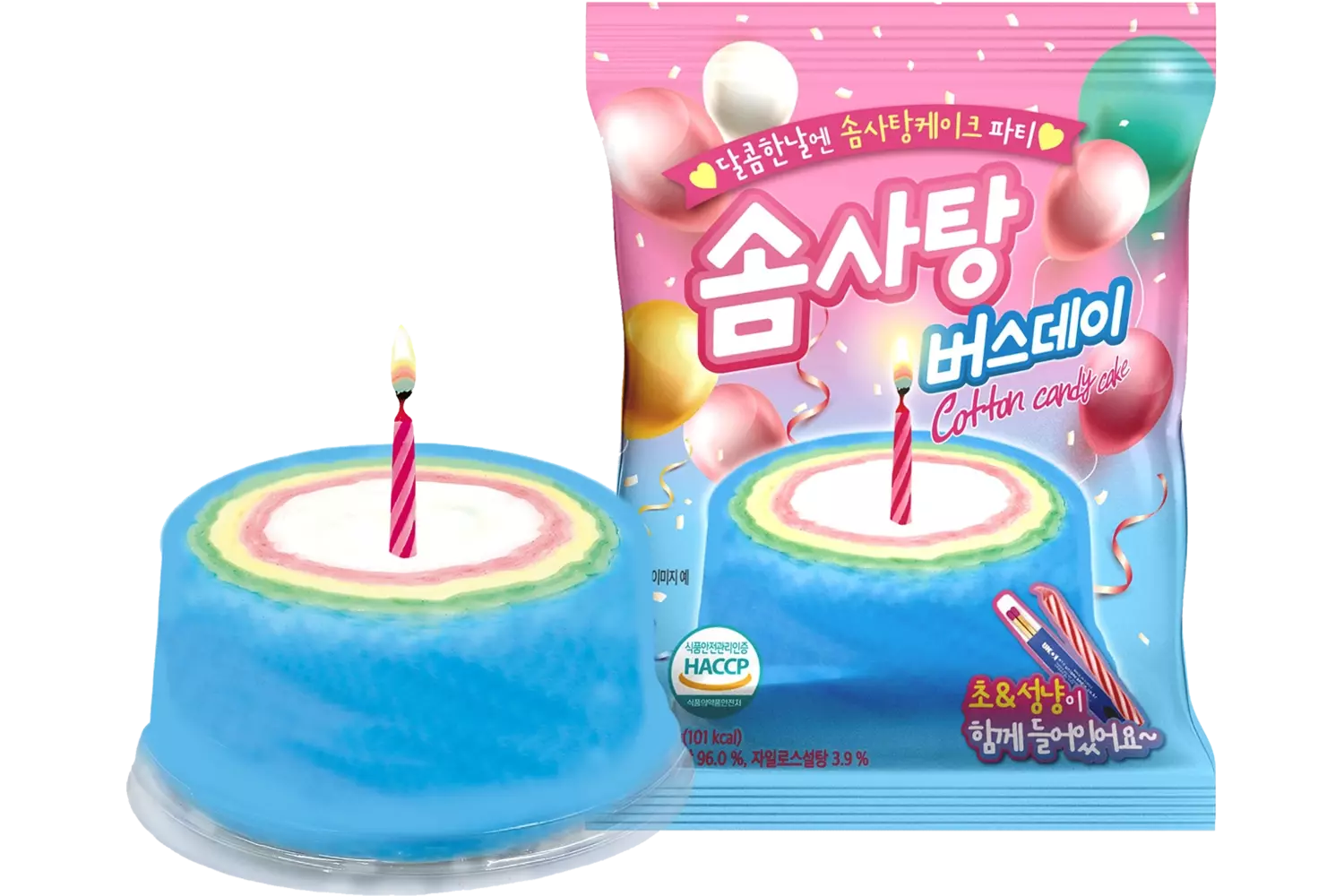 Yum'z Bites - Birthday Cotton Candy Cake with Candle 24x20g