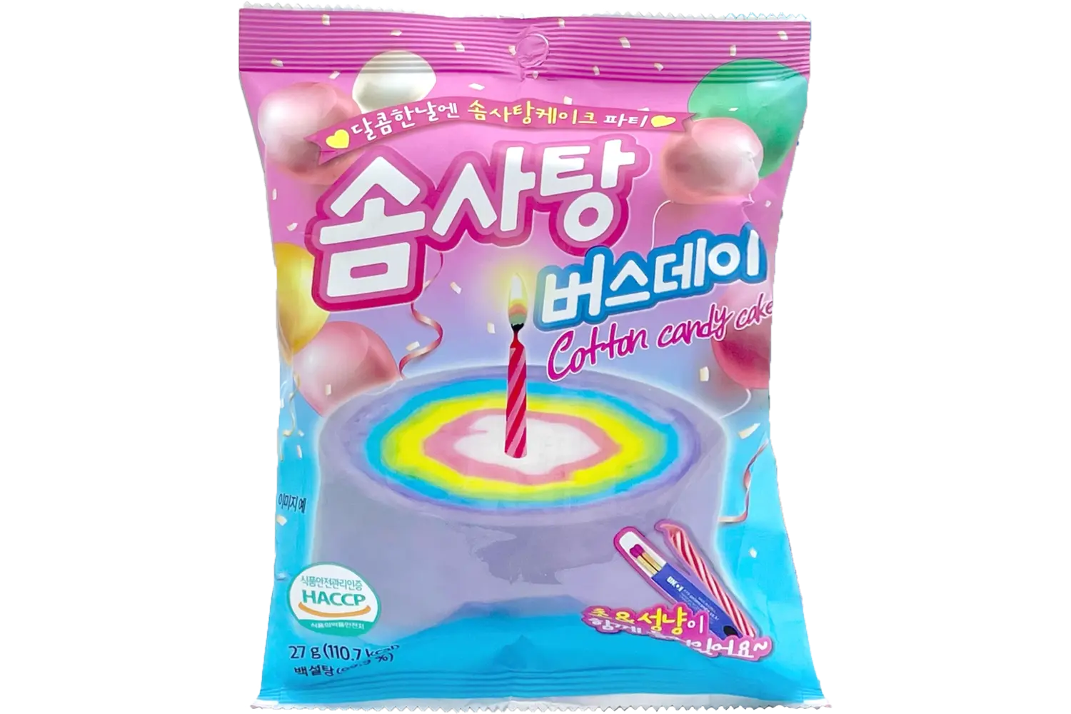 Yum'z Bites - Birthday Cotton Candy Cake with Candle 24x20g