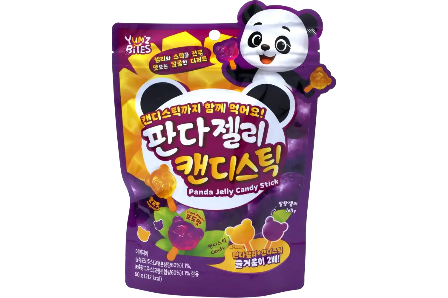 Yum'z Bites - Panda Jelly Candy Stick 7x60g