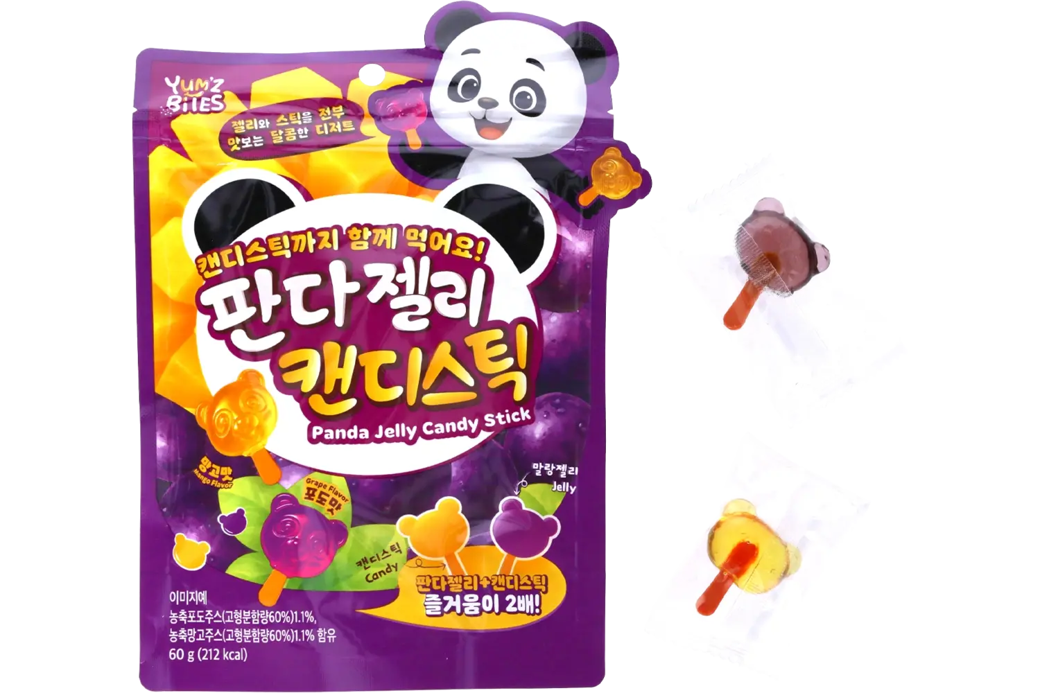 Yum'z Bites - Panda Jelly Candy Stick 7x60g