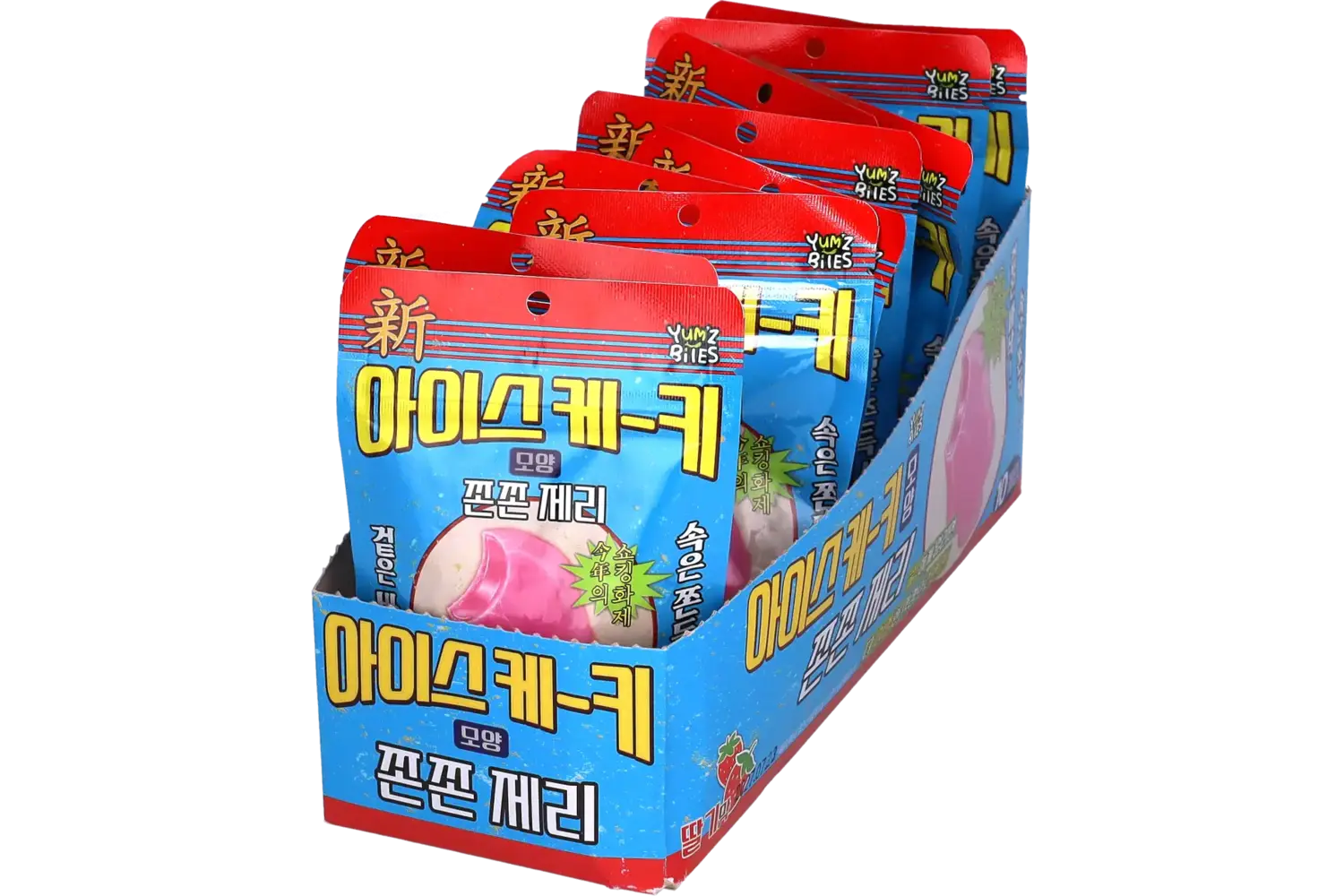 Yum'z Bites  - Ice Bar Shape Strawberry Crunch Jelly 10x40g