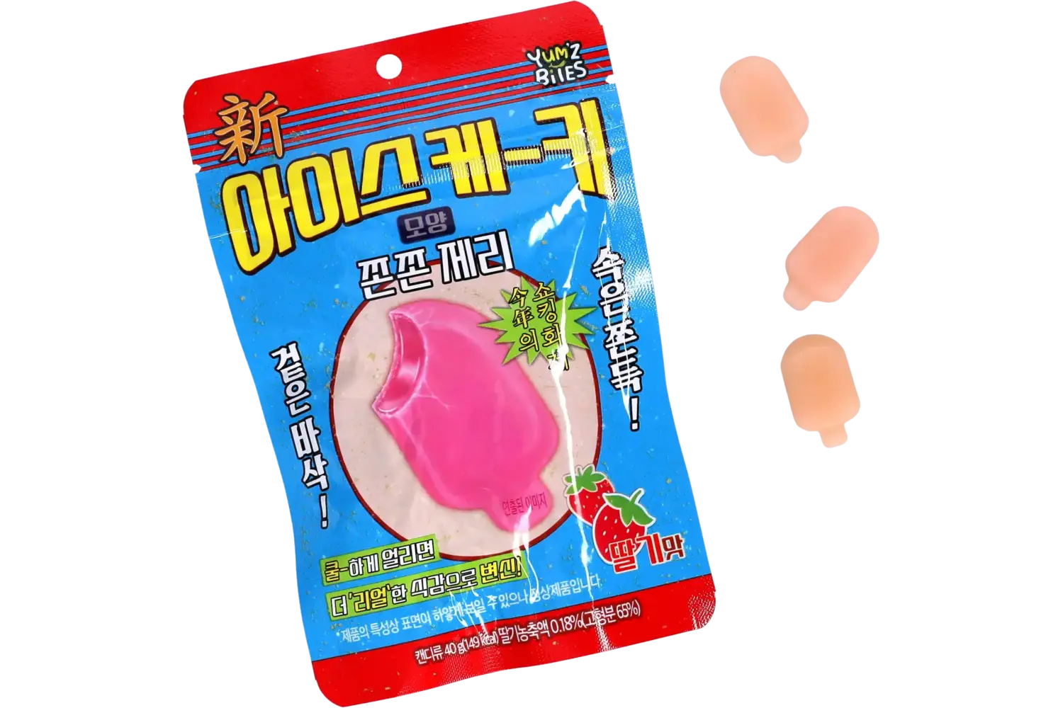 Yum'z Bites  - Ice Bar Shape Strawberry Crunch Jelly 10x40g