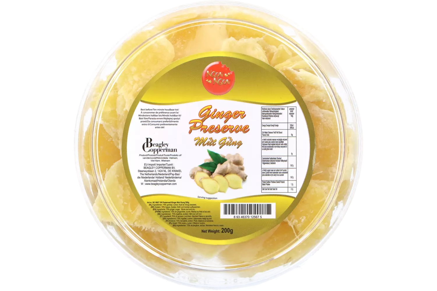 Ngon Ngon - Preserved Ginger Mut Gung 200g