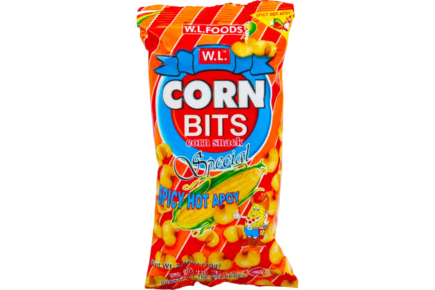 W.L. - Corn Bits Spicy Hot Apoy 70g