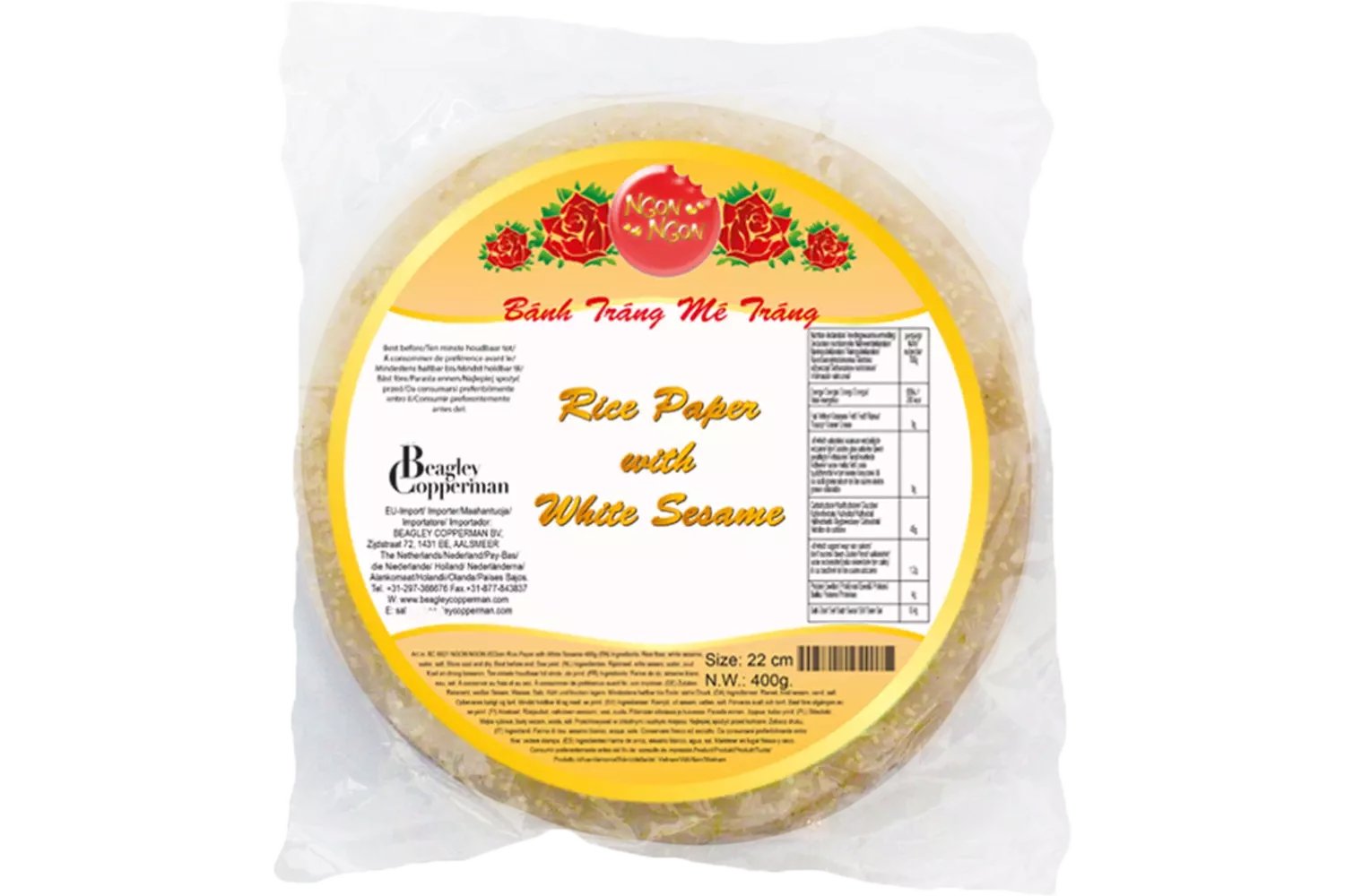 Ngon Ngon - White Sesame Cracker 22cm 400g