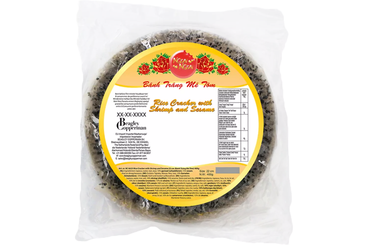 Ngon Ngon - Rice Cracker Shrimp & Sesame 400g