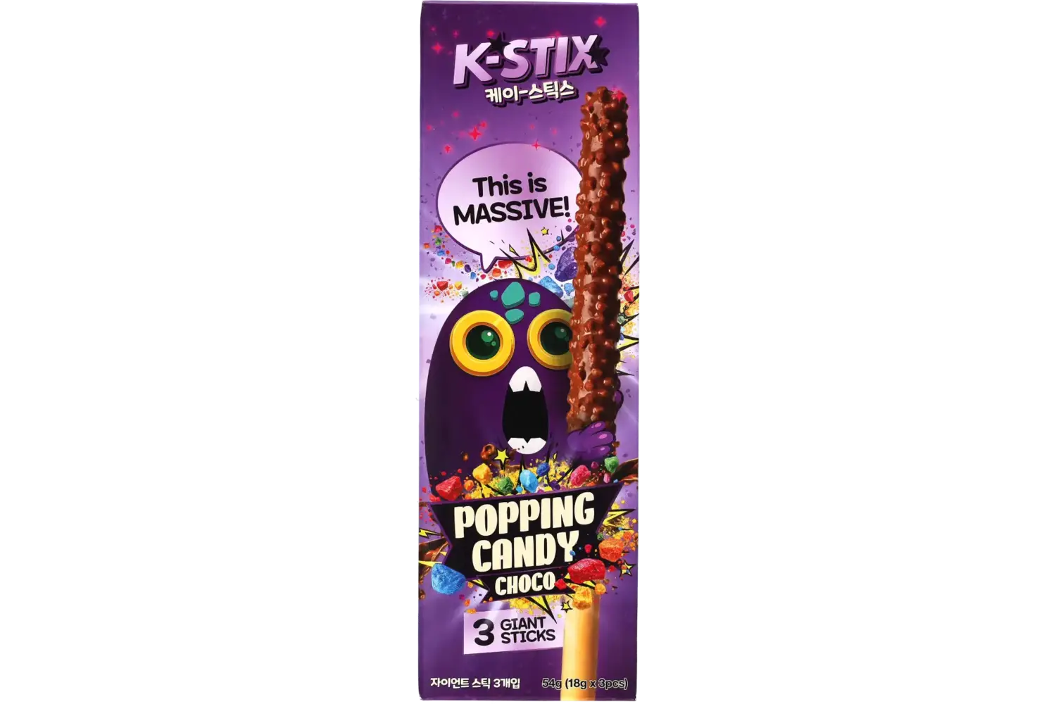 K-STIX - Popping Candy Choco Sticks 3x18g