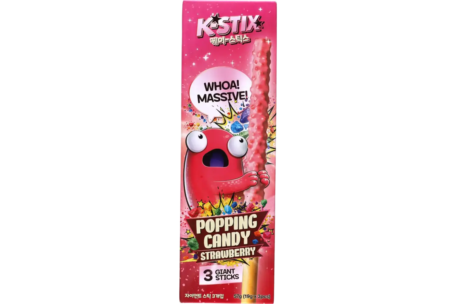 K-STIX - Popping Candy Strawberry Choco Sticks 3x19g