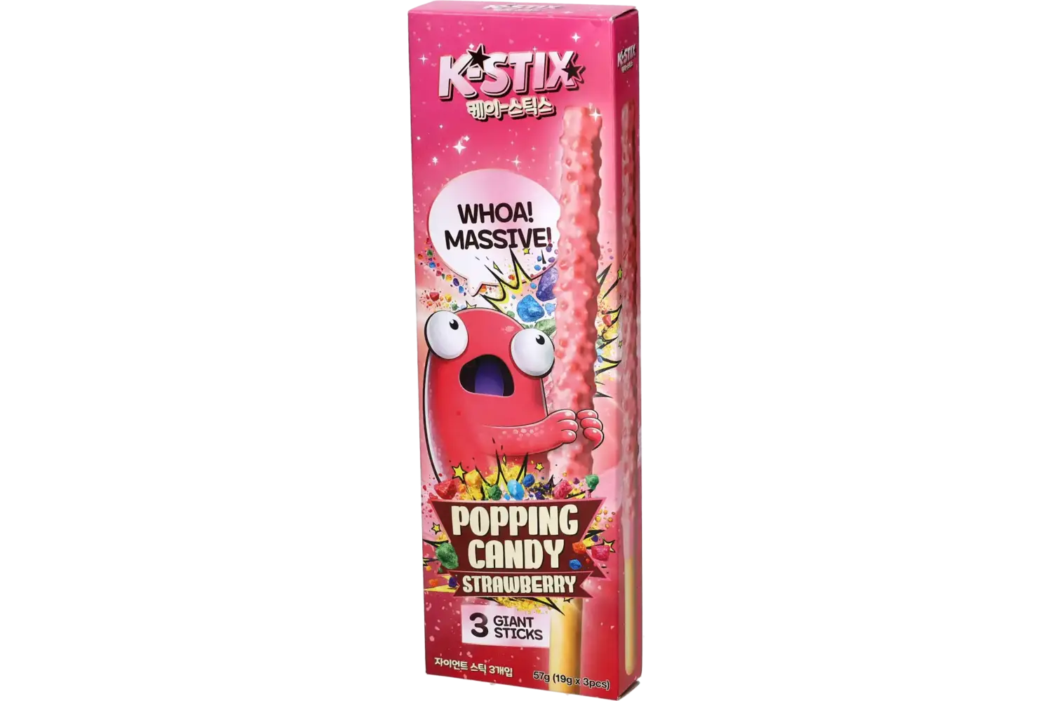 K-STIX - Popping Candy Strawberry Choco Sticks 3x19g