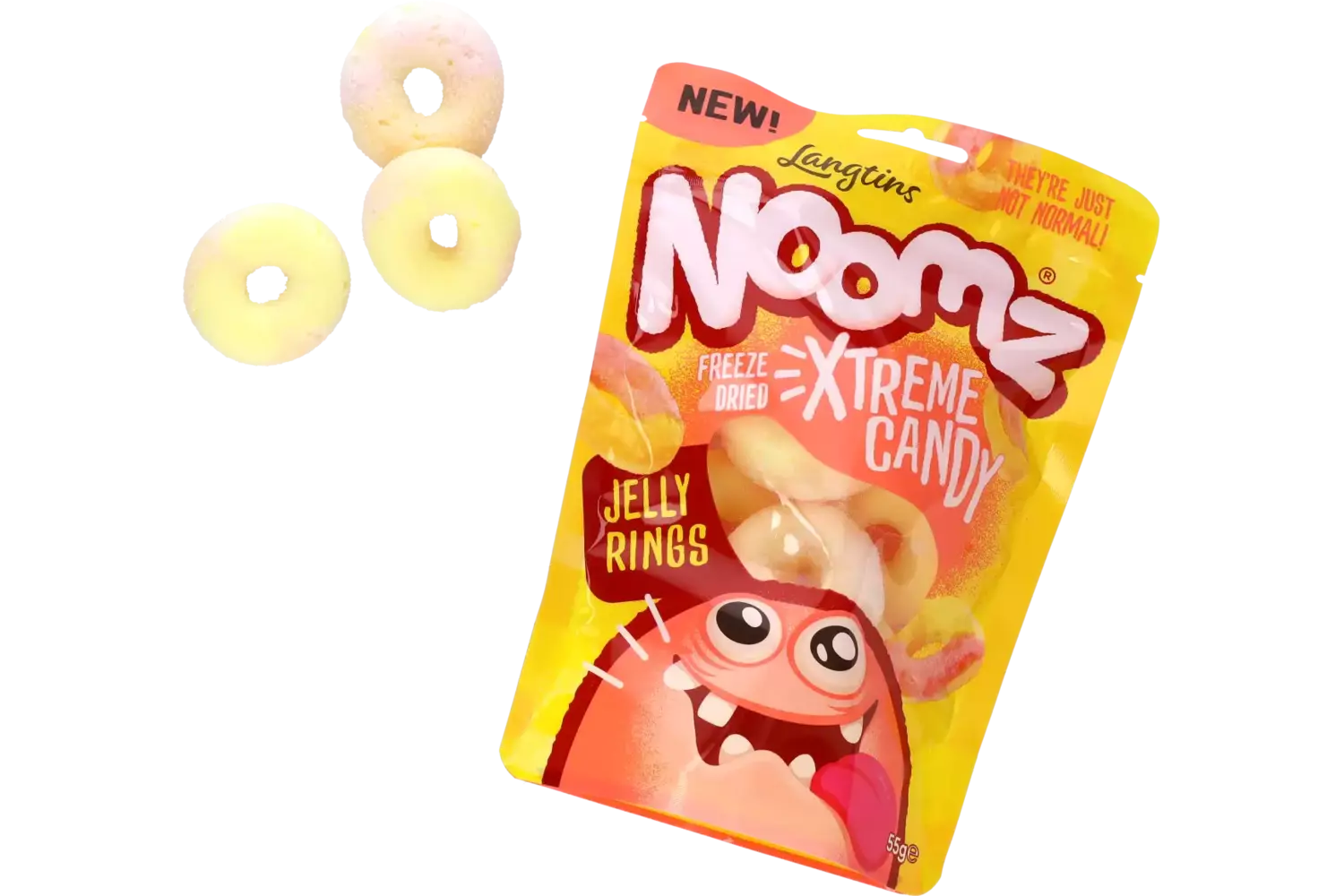 Noomz - Freeze Dried Sweets Jelly Rings Peach 55g