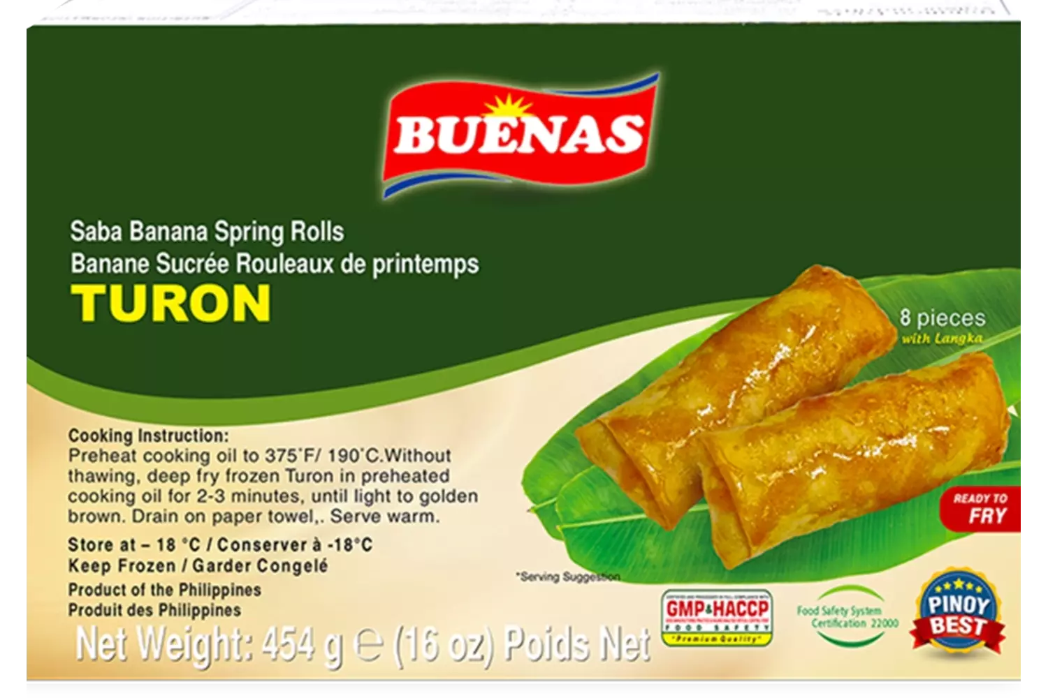 Buenas - Turon Saba Banana Spring Roll 504g
