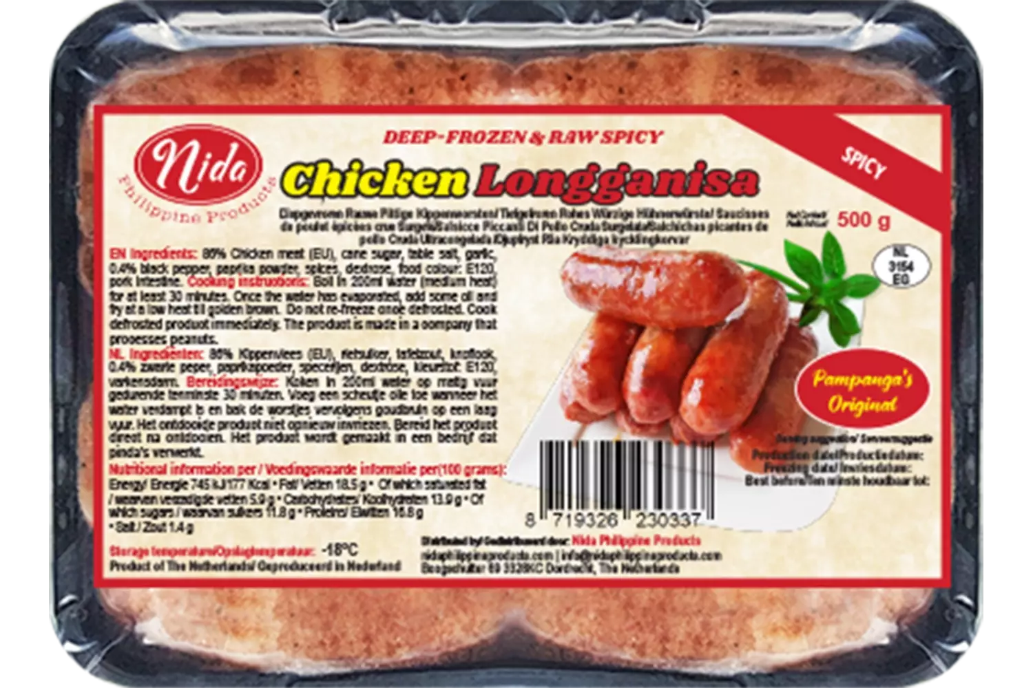 Nida - Longganise Chicken Spicy 500g