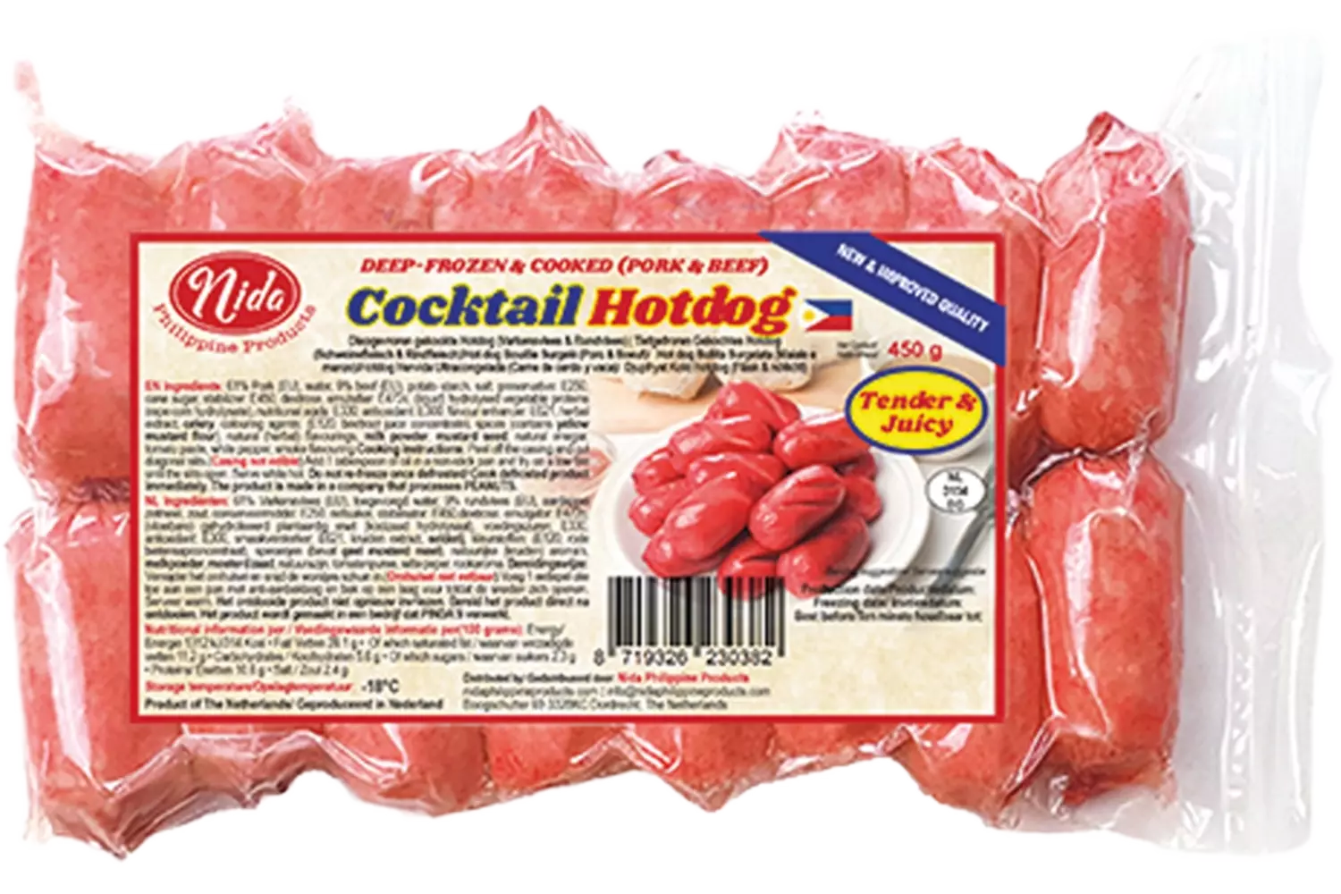 Nida - Cocktail Hotdog Pork & Beef 450g